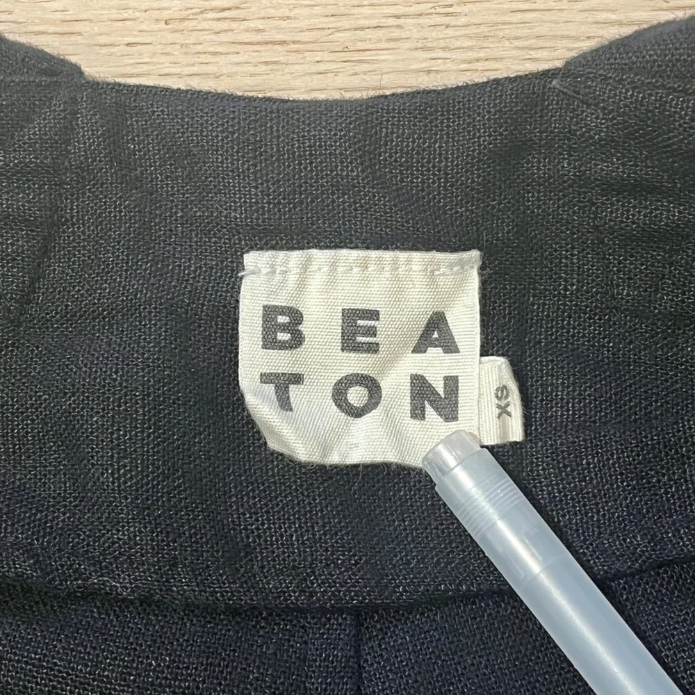 Beaton Black Linen Overalls in Size XS - Picture 4 of 7